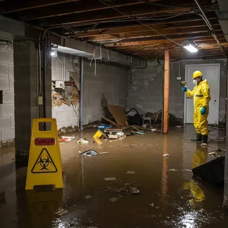 Flooded Basement Electrical Hazard in Aviston, IL Property